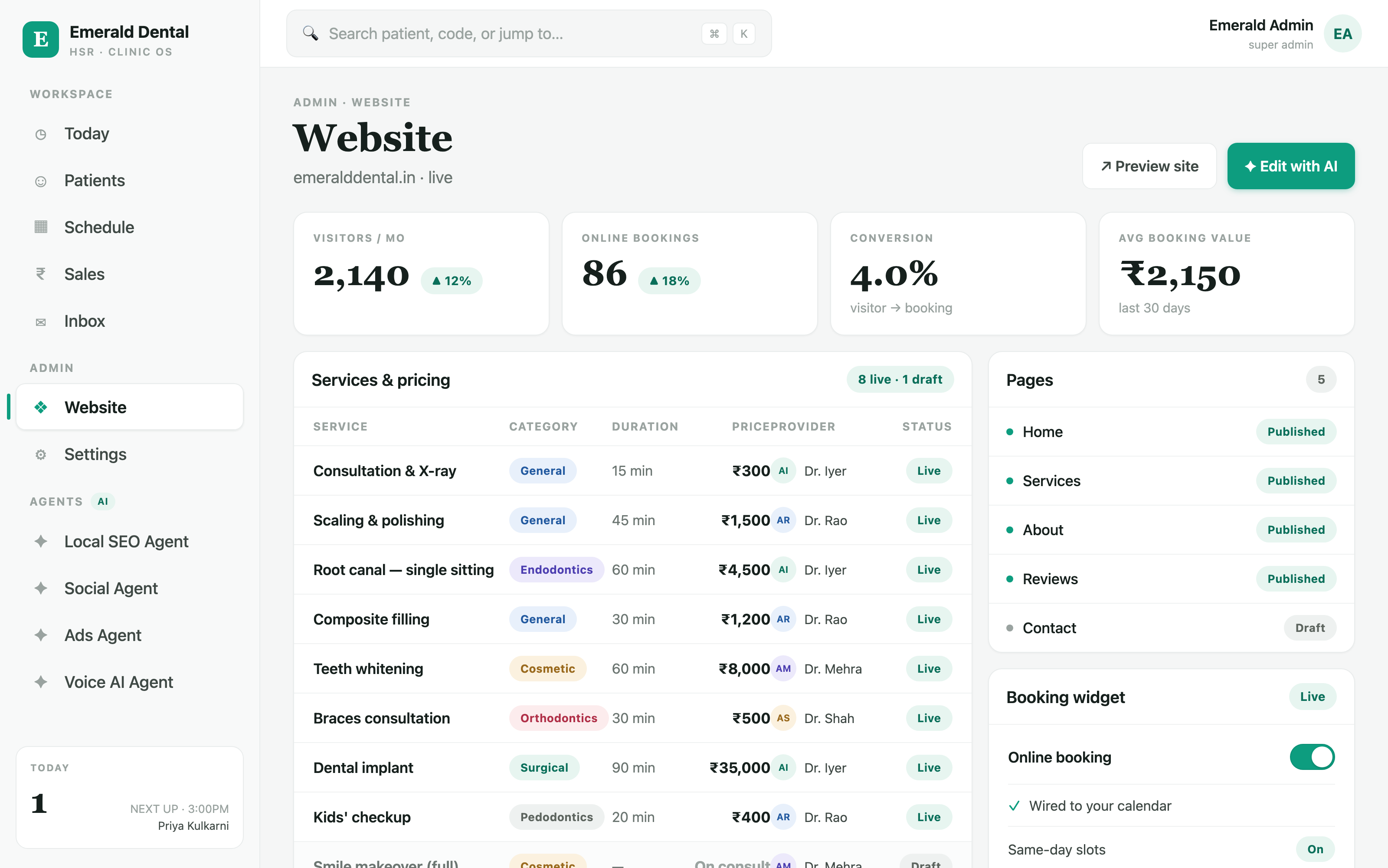 Onvertz — Profile manager dashboard